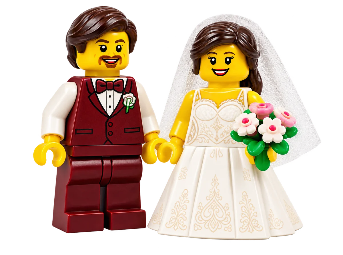 LEGO menyasszony és vőlegény figurák